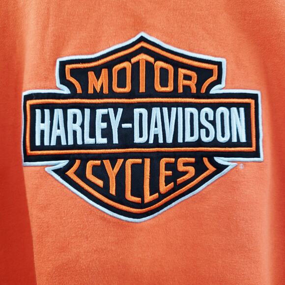 Harley-Davidson Beijing Orange Embroidered Logo Crewneck Sweatshirt Men's Sz XL - Picture 3 of 7